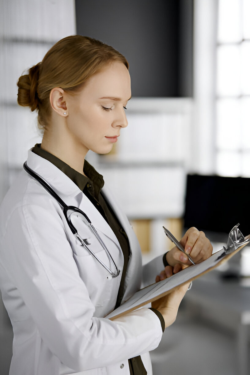 Healthcare professional managing medical claims in Canada