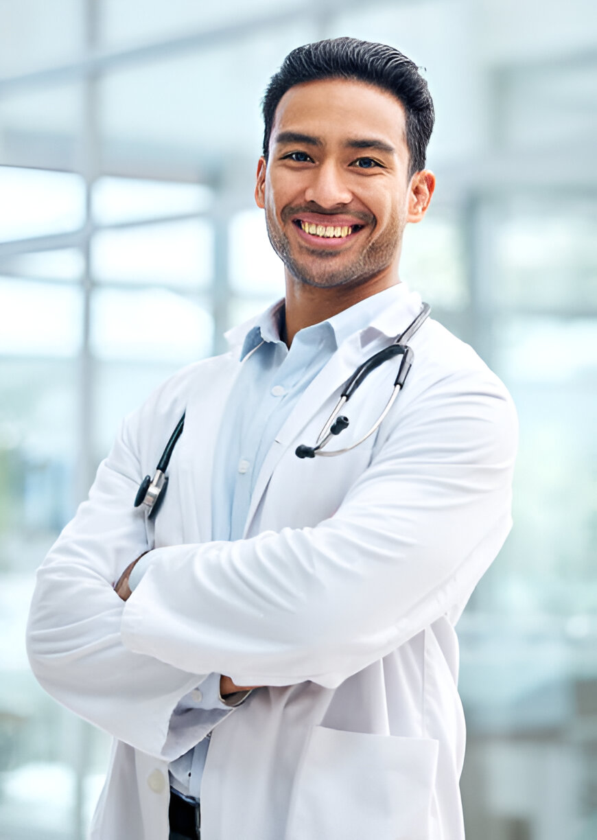 Doctor reviewing Canadian medical billing reports